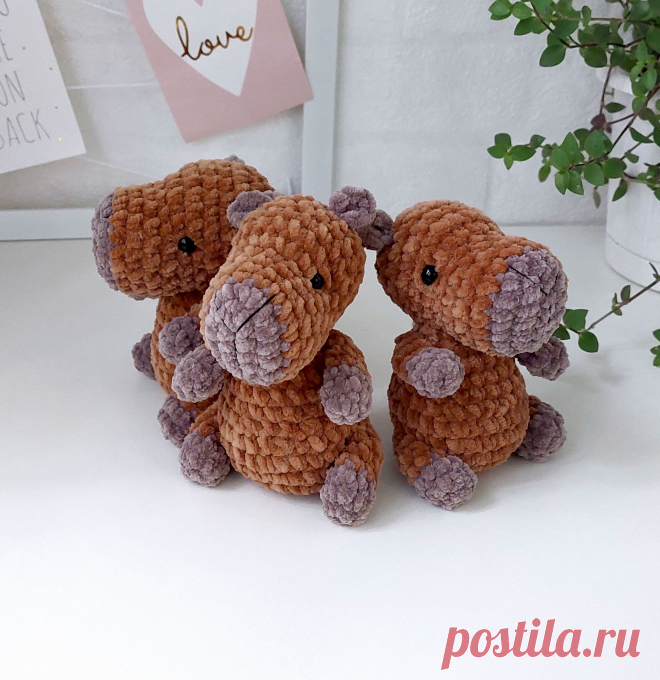 PDF Малыш Капибара крючком. FREE crochet pattern; Аmigurumi animal patterns. Амигуруми схемы и описания на русском. Вязаные игрушки и поделки своими руками #amimore - маленький капибара из плюшевой пряжи, плюшевая капибара.