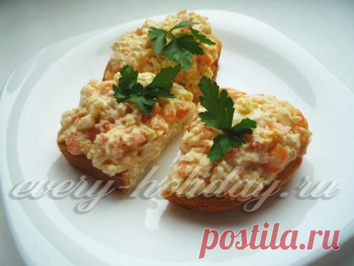 Бутерброды с креветками
