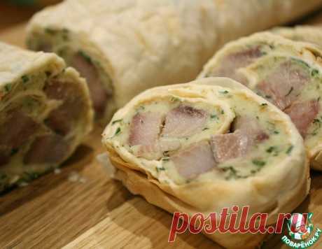 Закуска из лаваша, пюре и сельди – кулинарный рецепт