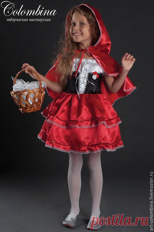 Купить костюм красной шапочки - ярко-красный, Костюм Красной шапочки, красная шапочка
