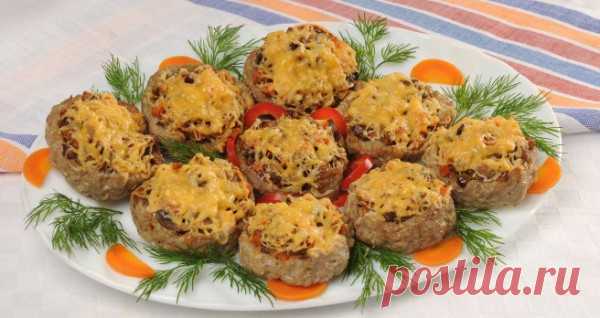 Мясные «гнезда» с грибами и сыром – рецепт и фото