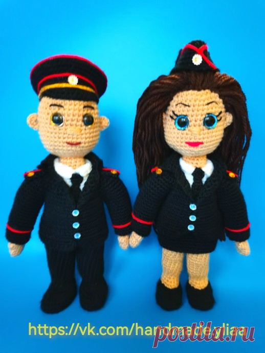 Полицейские вязаные крючком