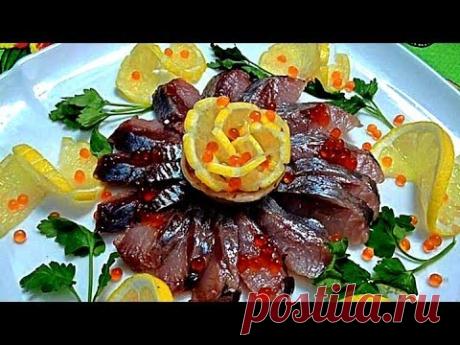 Украшения из лимона. Карвинг лимона. Украшаем селедку.  Decoration of vegetables