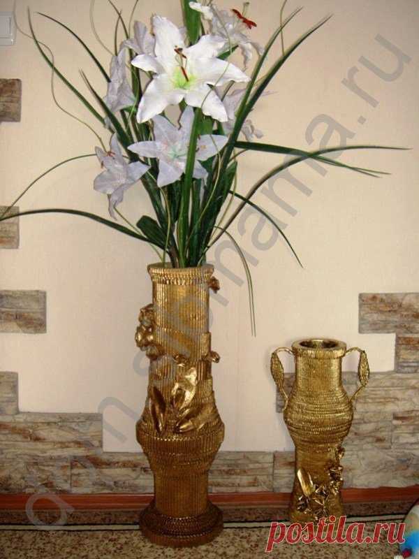 Making a vase out of the ordinary cardboard - Simple Craft Ideas