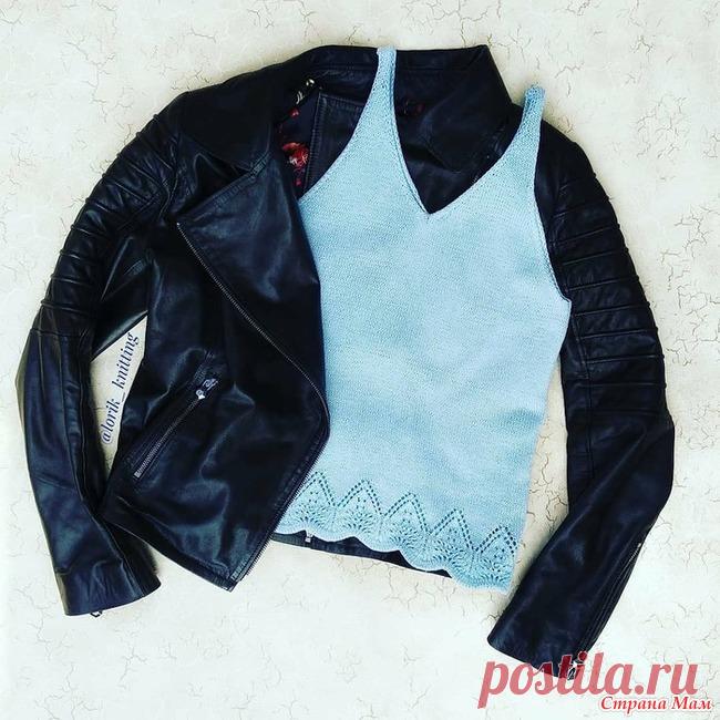 Майка -топ спицами онлайн Доброго летнего денёчка Вам Девушки Приветствую вас в компании желающих связать этот базовый топ-майку спицами Меня зовут Марина