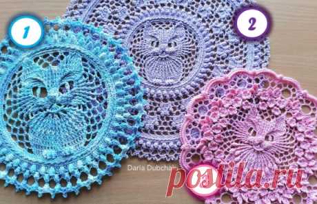 КОТИК салфетка крючком - CAT crochet doily - Daria Dubchak - Дарья Дубчак | Boosty