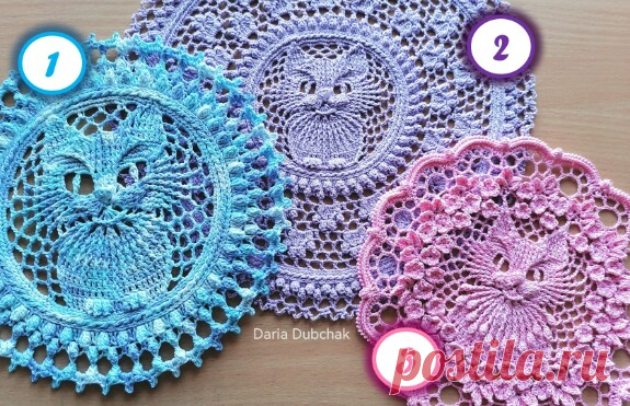 КОТИК салфетка крючком - CAT crochet doily - Daria Dubchak - Дарья Дубчак | Boosty