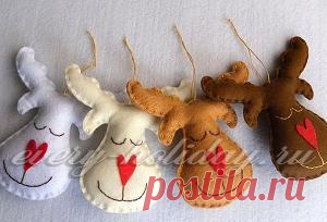 Новогодние игрушки из фетра своими руками, выкройки