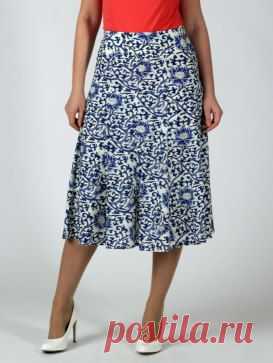 Юбка женская из легкой летней ткани штапель, силуэта годе на подкладке.
 Длина 74 см. 
Размеры 46-58
Ткань : 70%-Хлопок, 30%-Вискоза