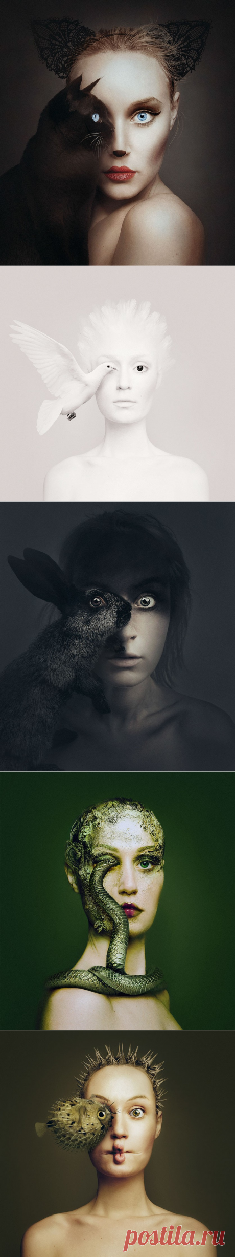 Автопортреты с глазами животных Флоры Борси (Flóra Borsi) — Фотоискусство
