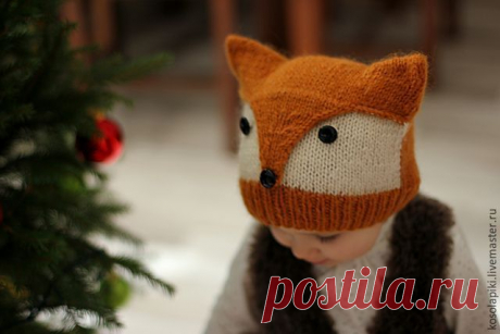 Вяжем спицами шапку «Лиса» - Ярмарка Мастеров - ручная работа, handmade