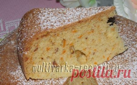 Пирог с морковью в мультиварке, рецепт с фото Пирог с морковью в мультиварке по этому рецепту получается слегка пикантным, благодаря тому, что в сладкое тесто добавлены соленые фисташки.