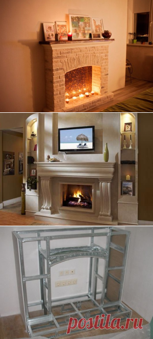 Фальш-камин своими руками из гипсокартона: варианты дизайна — Мой дом