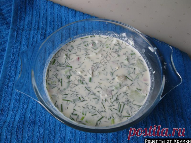 Окрошка на  воде с уксусом и майонезом