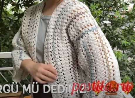 Легко сделать! Кардиган из мотивов полосок крючком