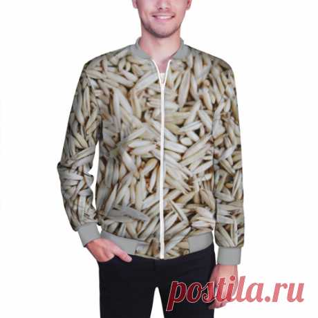 Мужской бомбер 3D Зёрна овса - купить по цене 4230 руб в интернет-магазине Всемайки, арт 3651227