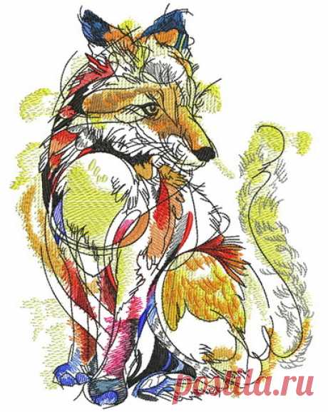 Fox in my dream embroidery design Sizes: 120 × 159 mm, 127 × 169 mm, 134 × 179 mm, 142 × 189 mm, 149 × 199 mm. Formats: Bernina(art, exp), Brother(pec, pes, phc), Janome(jef, jef+), Melco(exp), Husqvarna/PFAFF(vip, vp3),  Tajima/Barudan(dst, dsb), Husqvarna(hus, shv), Singer(xxx).