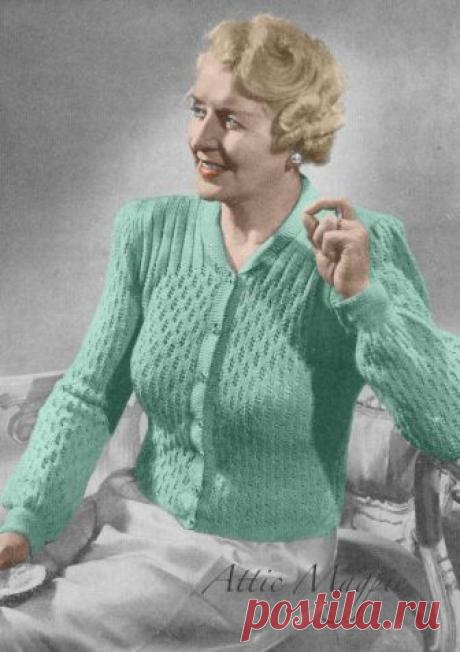 Vintage Knitting Pattern  AM012 Ladies Cardigan by AtticMagpie, $3.00