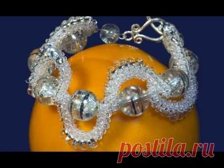 Tutorial: Bracelet &quot;Dewdrop&quot;. Square harness. / Браслет &quot;Росинка&quot; - Квадратный жгут с бусинами Drops