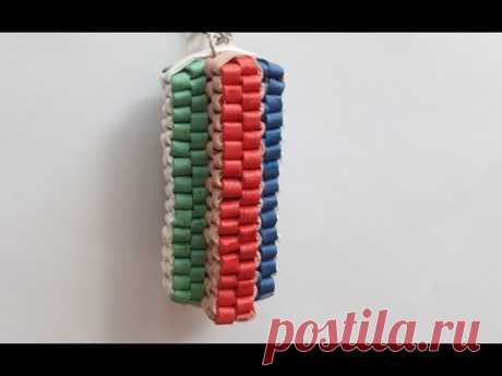 Темляк, плетение крестообразное, 6 полосок; Lanyard, cross-weaving, 6 strips