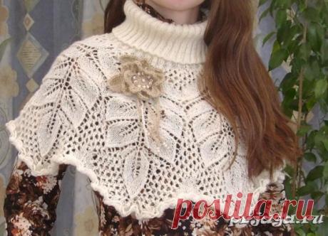 Великолепная манишка спицами
Описание: https://prjaga.ru/vyazanie-dlya-zhenshchin/sharf-snud-palantin/kak-vyazat-manishku