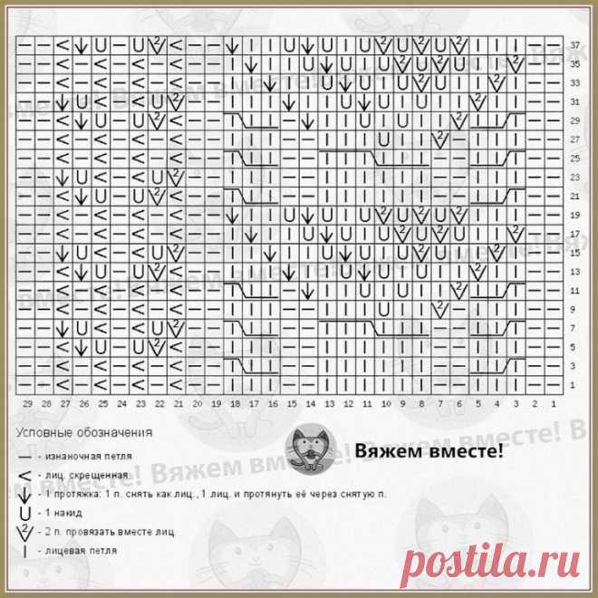 Узор в копилку. Схема: Вязунчик-Вяжем вместе