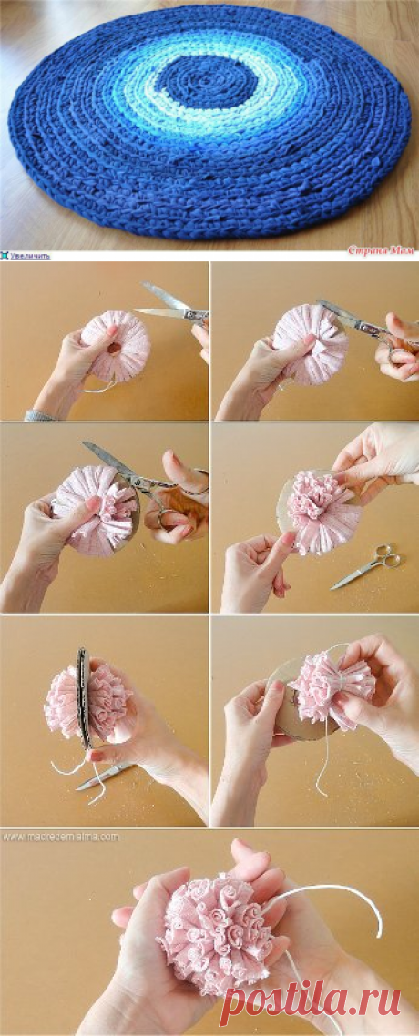 Коврик крючком из трикотажа. Мастер-класс | Домохозяйка