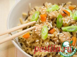 Чесночный рис с курицей - кулинарный рецепт
