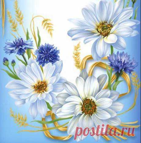 Схема вышивки «ромашки» - Вышивка крестом