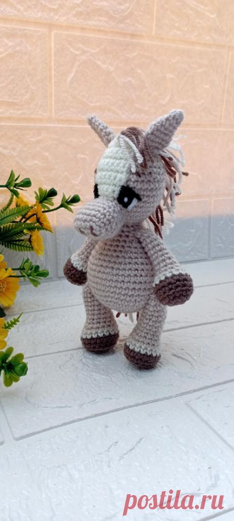 PDF Ослик крючком. FREE crochet pattern; Аmigurumi animal patterns. Амигуруми схемы и описания на русском. Вязаные игрушки и поделки своими руками #amimore - ослик, осёл, лошадь, лошадка.