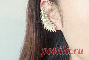 Красивый кафф без прокола уха, крепится клипсой сбоку за ушко.