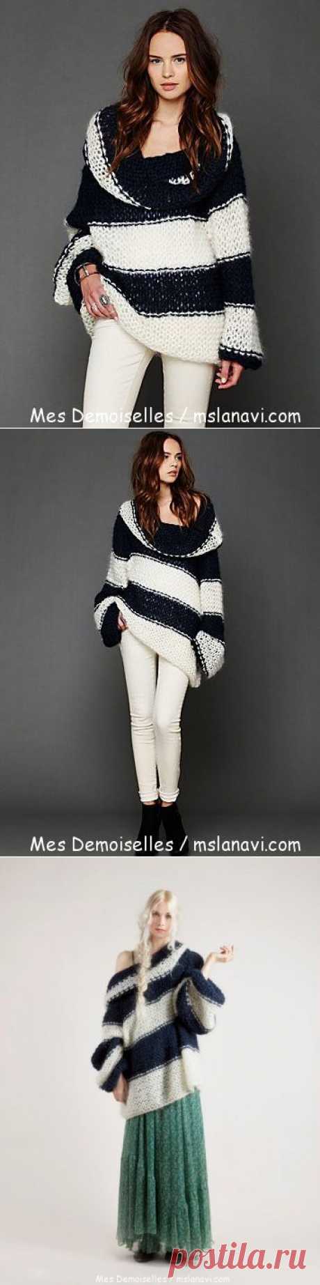 Вязаные пуловеры спицами от Mes Demoiselles | Вяжем с Ланой