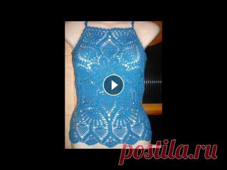 Топ крючком.  Топ на основе схемы салфетки // Knit crochet top Топ крючком. Топ на основе схемы салфетки // Knit crochet top...