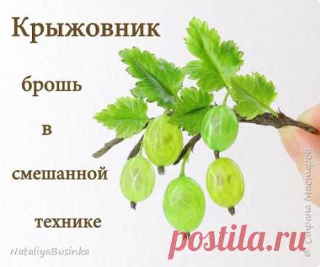 Видеурок: создаем "Крыжовник" брошь в смешанной технике из холодного фарфора и эпоксидной смолы | Страна Мастеров