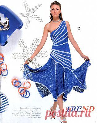 Платье в виде морской звезды - Вязание спицами и крючком.