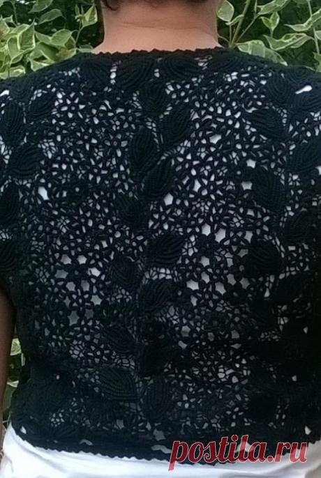 Жилет. Ирландское вязание