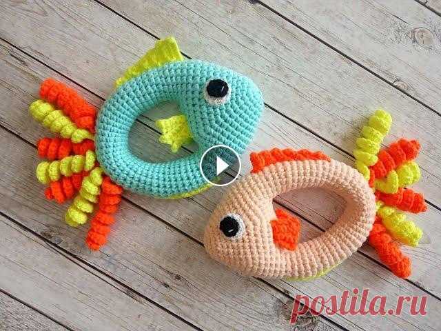 ЧАСТЬ 2. Погремушка рыбка вязаная крючком/Fish rattle Автор схемы погремушки "Рыбка" Anna Bank Nieisen Ссылка на МК ЧАСТЬ 1: Мой инстаграм:...