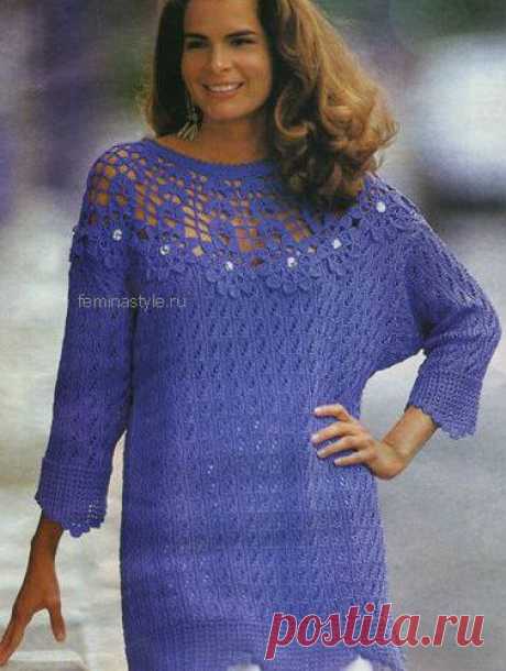 Лиловая туника с каймой