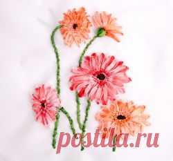 Вышивка шёлковыми лентами. Панно «Герберы» | Уроки творчества | Леонардо хобби-гипермаркет - сделай своими руками