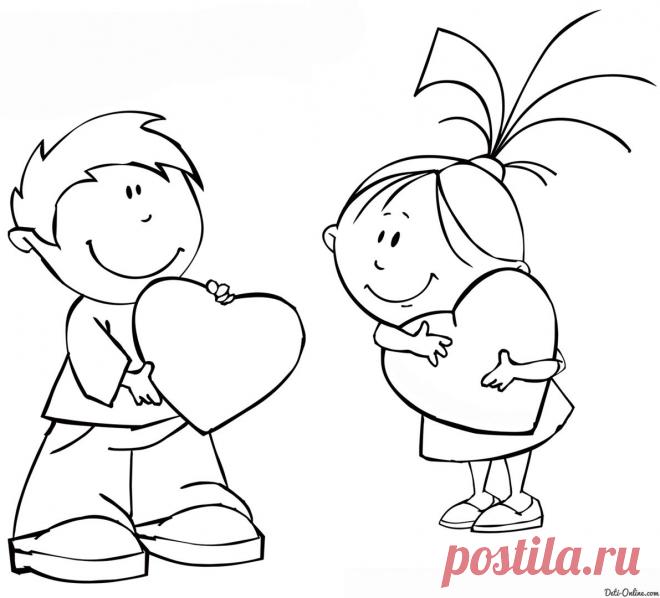 раскраска мальчик с девочкой - Поиск в Google
