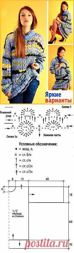 Пестрое платье-туника.
