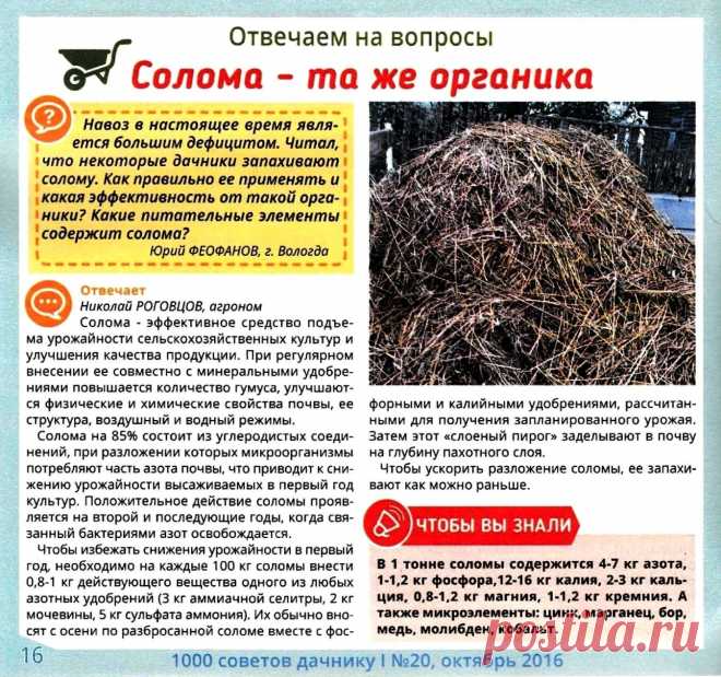 Солома - та же органика