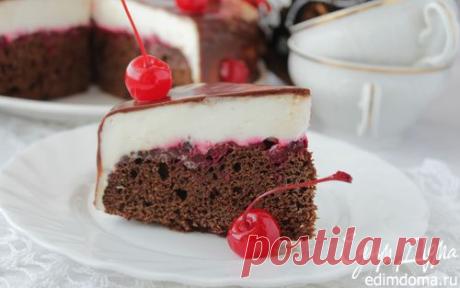 Шоколадно-брусничный торт с творожным кремом=шоколад 	100 г
масло сливочное 	100 г
яйцо 	2 шт.
сахар 	100 г
мука 	120 г
разрыхлитель 	½ ч. л.
брусника свежая 	150 г
ТВОРОЖНЫЙ СЛОЙ
сыр сливочный 	140 г
сахар 	100 г
желатин порошковый 	1 ст. л.
сливки 33-35%  	250 мл
