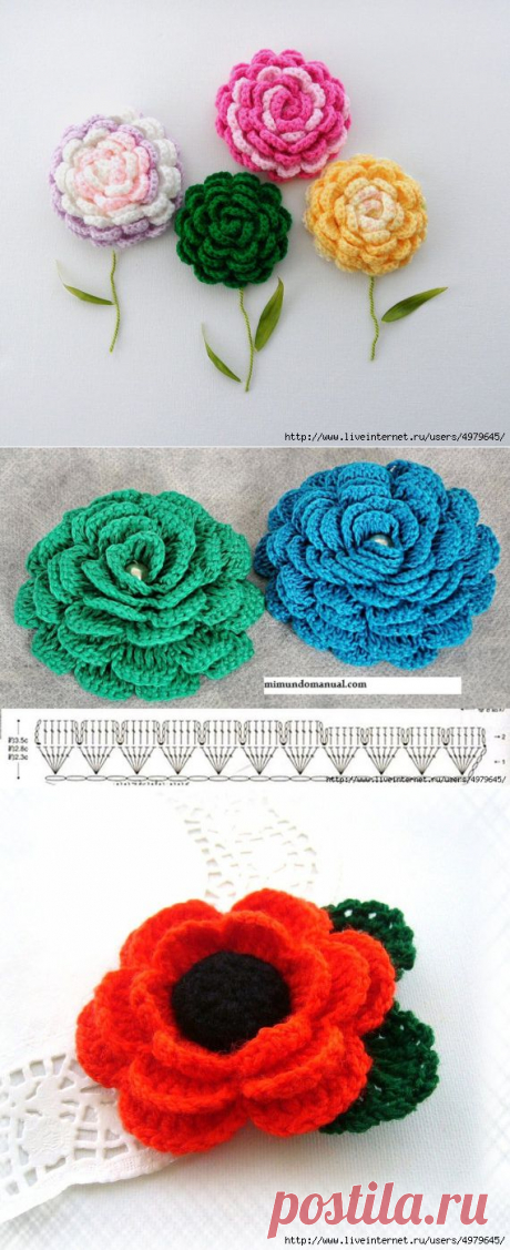 КРАСИВЫЕ ЦВЕТЫ - МНОГО ИДЕЙ И СХЕМ.