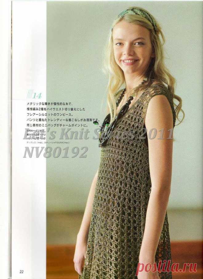 Платье-туника крупным ажуром, крючком. Схемы. / 网易博客