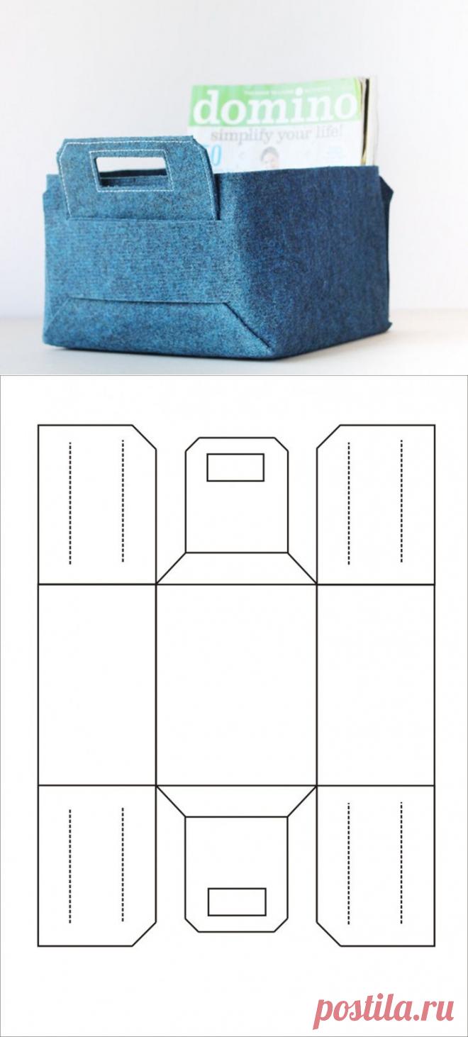 Короб из фетра или кожи для хранения нужностей.