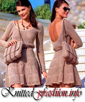 Платье с открытой спиной и сумочка - KnittedFashion.info - Модное Вязание