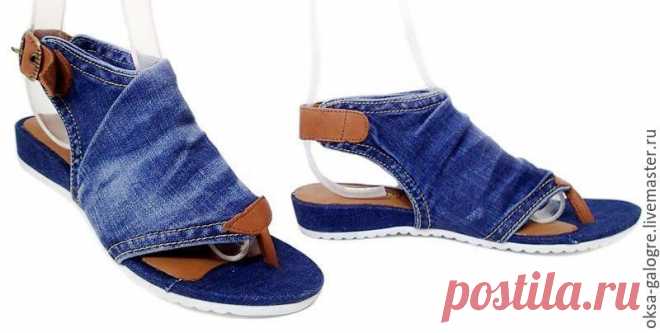 Купить сандалии - синий, джинсовый стиль, сандалии, сандалии из кожи, удобная обувь, женская обувь