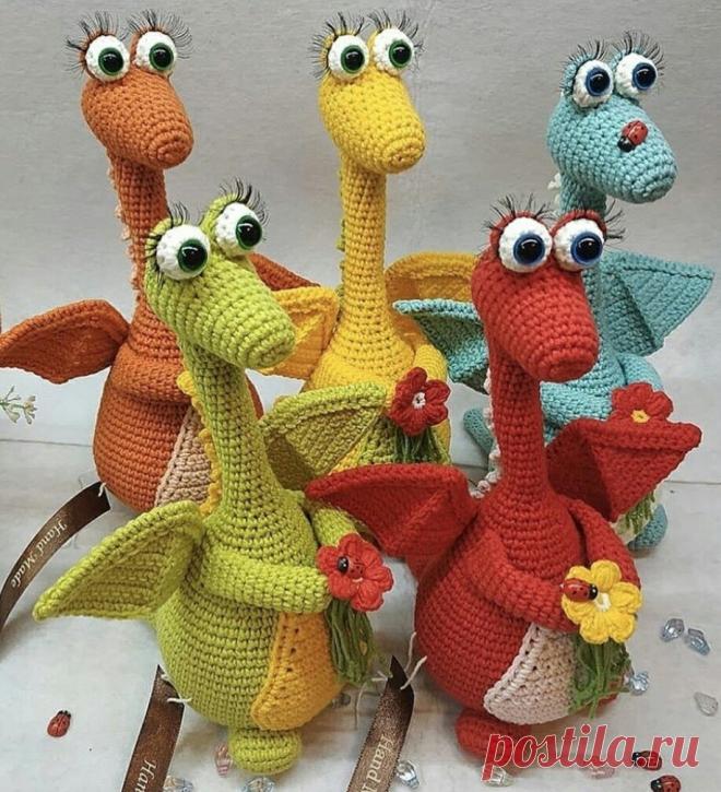 Дракончики, вязание крючком, описание в PDF