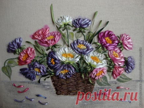 Вышивка лентами. МАСТЕР-КЛАСС Инессы Тимониной.